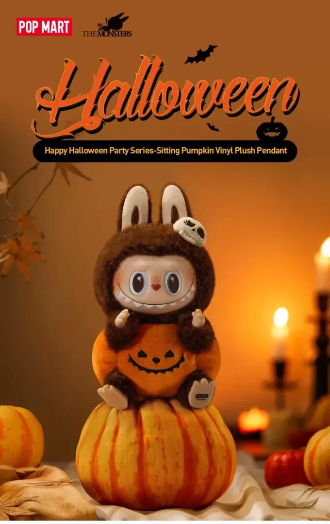 Šťastný Halloween Party Series – Sedící dýně Vinyl Plyšový Přívěsek
