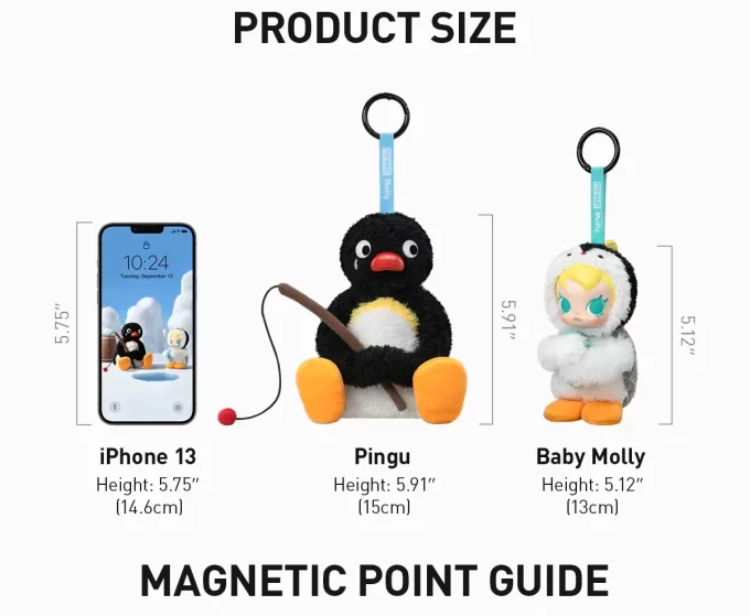 Baby Molly × Pingu Veselý rybářský seriál – vinylová plyšová krabička s přívěskem Baby Molly × Pingu Veselý rybářský seriál – vinylová plyšová krabička s přívěskem