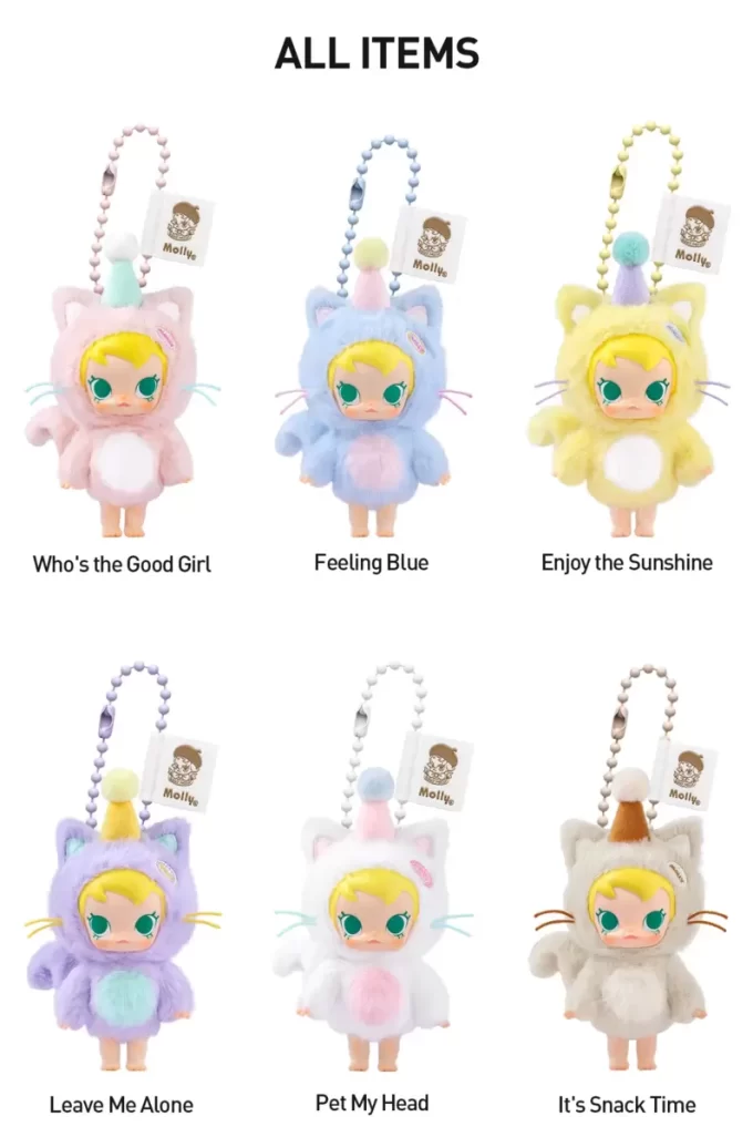 Baby Molly Pocket Friends Series – vinylová plyšová přívěsek na roletu