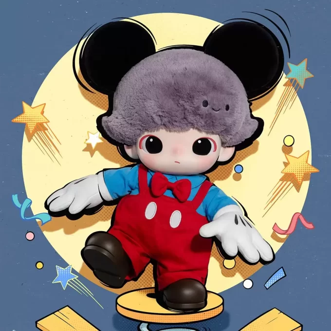 DIMOO WORLD × DISNEY Series – Mickeyho vinylová plyšová taška