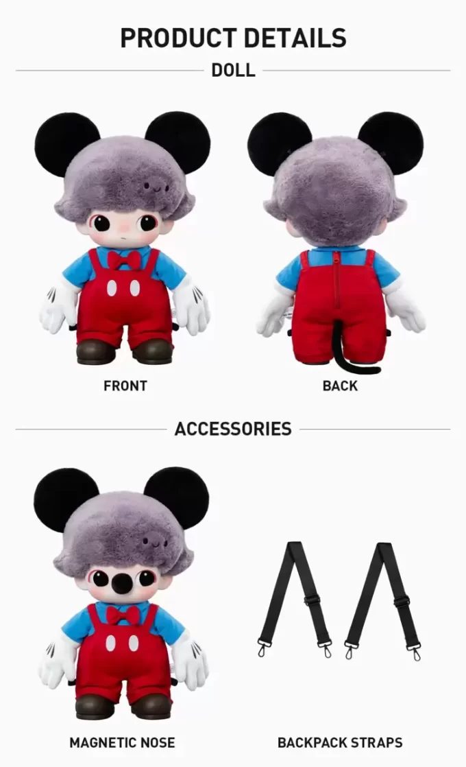 DIMOO WORLD × DISNEY Series – Mickeyho vinylová plyšová taška