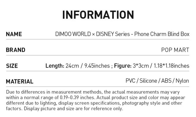 DIMOO WORLD × DISNEY Series – Zaslepovací krabička na šňůrku na mobilní telefon DIMOO WORLD × DISNEY Series – Zaslepovací krabička na šňůrku na mobilní telefon