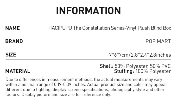 HACIPUPU Souhvězdí série – vinylová plyšová roleta