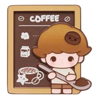 Magnet na ledničku Pop Bean Coffee Factory „Dimoo čerstvě ručně mletá“