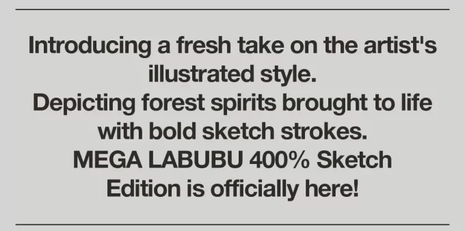 MEGA LABUBU 400% náčrt MEGA LABUBU 400% náčrt
