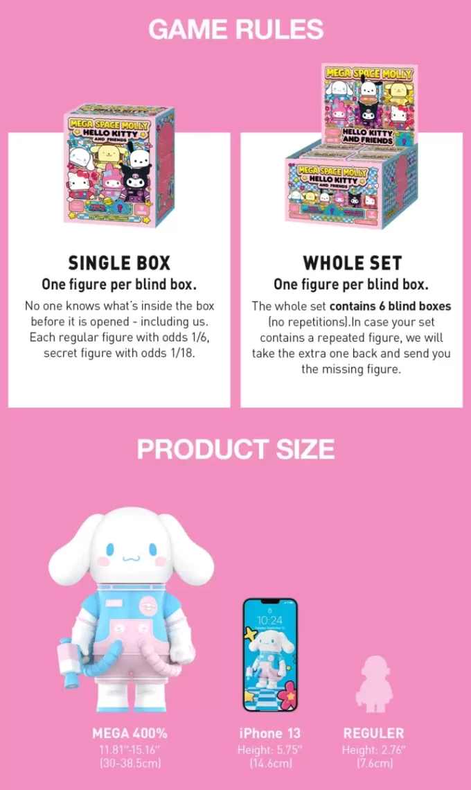 MEGA SPACE MOLLY 400% Hello Kitty a její přátelé MEGA SPACE MOLLY 400% Hello Kitty a její přátelé