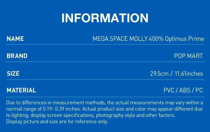 MEGA VESMÍRNÁ MOLLY 400% Optimus Prime MEGA VESMÍRNÁ MOLLY 400% Optimus Prime