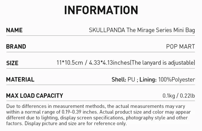 Miniaturní taška SKULLPANDA řady Mirage