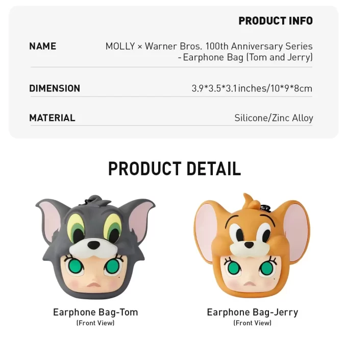 MOLLY X Warner Bros. 100. výroční série – Pouzdro na sluchátka (Tom a Jerry)