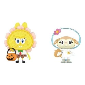 Pop Mart x Spongebob Příšery Labubu „Jack O’Lantern a Sandy Cheeks x Pato“