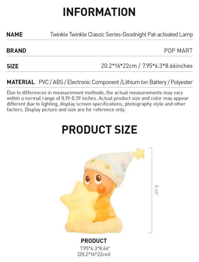 Twinkle Twinkle Classic Series – Lampa aktivovaná poklepáním na dobrou noc
