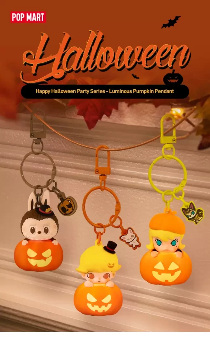 Veselá Halloweenská párty série – svítící dýňový přívěsek